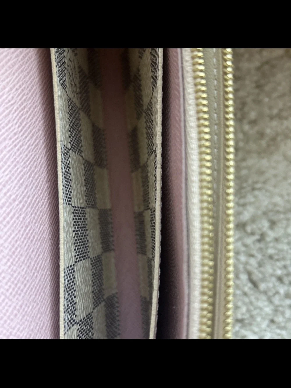 Louis Vuitton Damier Azur Sarah Wallet Pink Interior Authentic BOX NOT INCLUDED